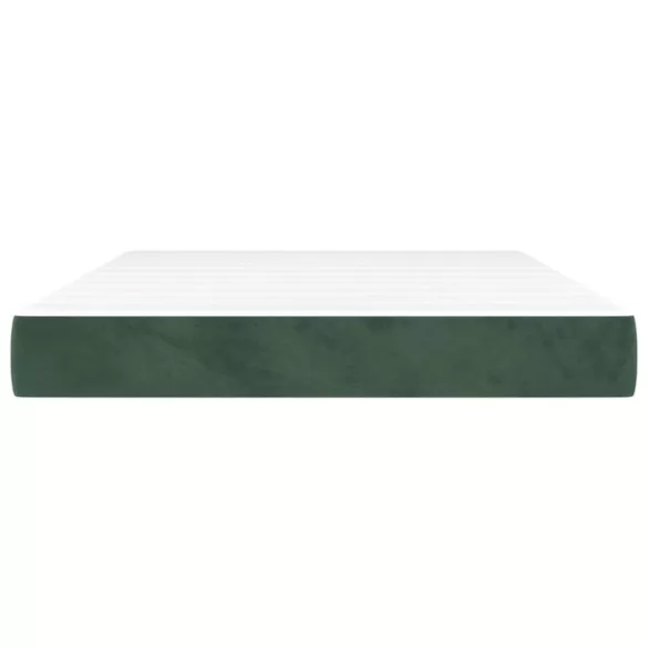 sötétzöld bársony zsebrugós ágymatrac közepes keménységű 140 x 190 x 20 cm