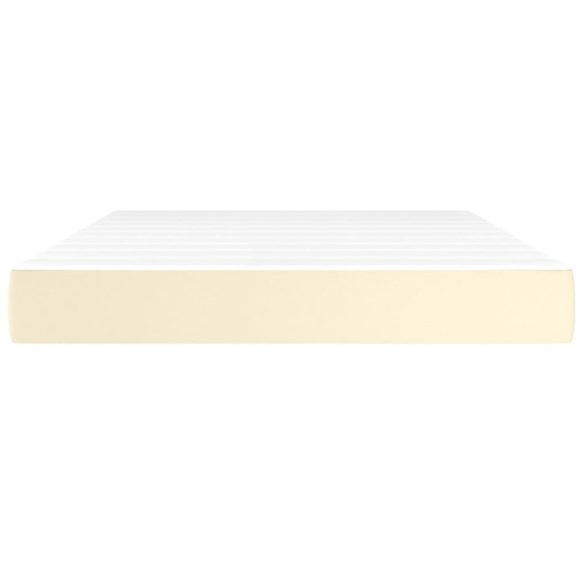 krémszínű műbőr zsebrugós ágymatrac közepes keménységű 140x200x20 cm