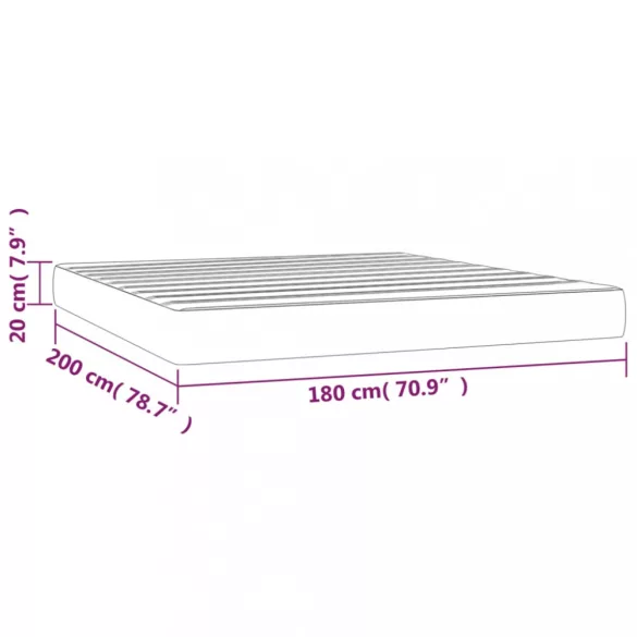 világosszürke szövet zsebrugós ágymatrac közepes keménységű 180x200x20 cm