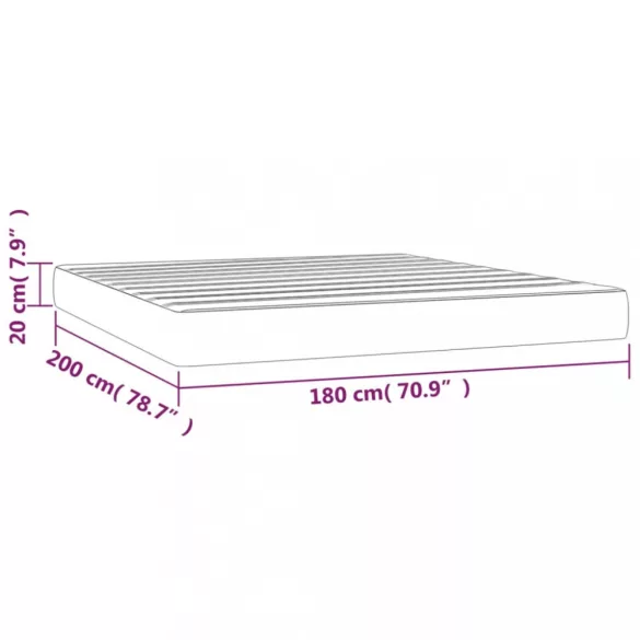 fekete szövet zsebrugós ágymatrac közepes keménységű 180x200x20 cm