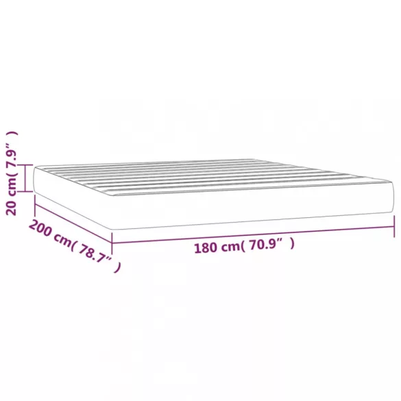 tópszínű szövet zsebrugós ágymatrac közepes keménységű 180x200x20 cm