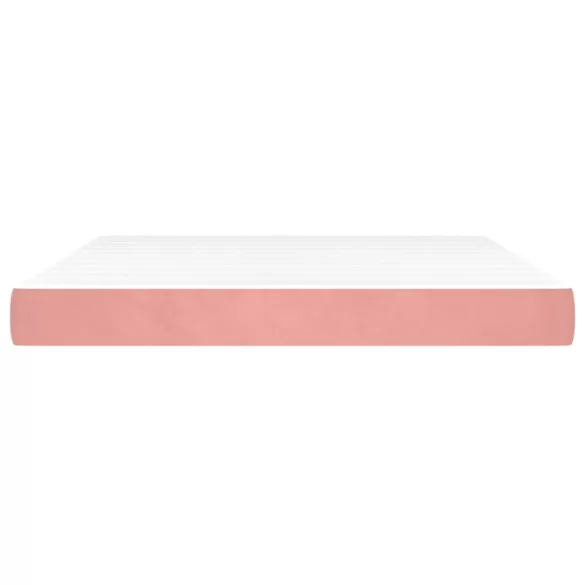 rózsaszín bársony zsebrugós ágymatrac közepes keménységű 180x200x20 cm