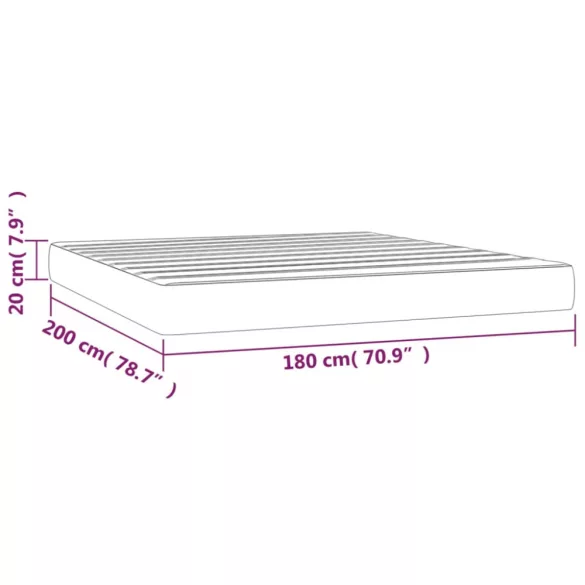 rózsaszín bársony zsebrugós ágymatrac közepes keménységű 180x200x20 cm