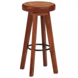 2 db valódi bőr és tömör akácfa bárszék