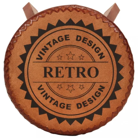 2 db valódi bőr és tömör akácfa bárszék