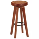 2 db valódi bőr és tömör akácfa bárszék