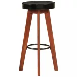 2 db valódi bőr és tömör akácfa bárszék