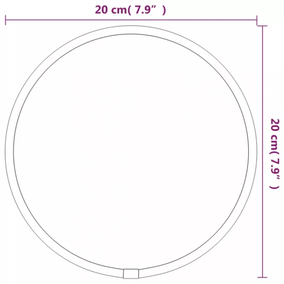 ezüstszínű falitükör Ø 20 cm Kerek