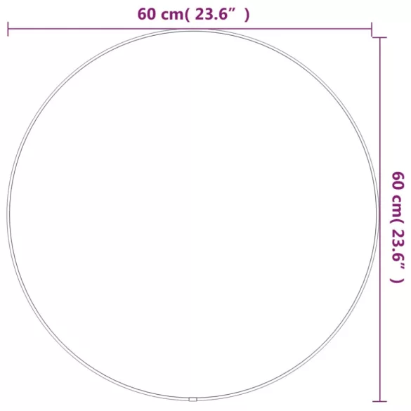ezüstszínű falitükör Ø 60 cm Kerek