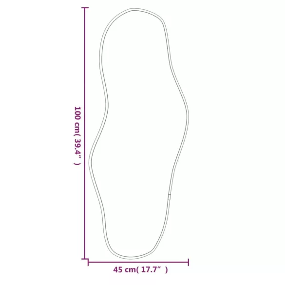 fekete falitükör 100x45 cm