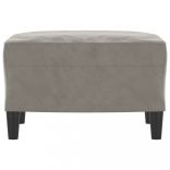 világosszürke bársony lábzsámoly 60 x 50 x 41 cm