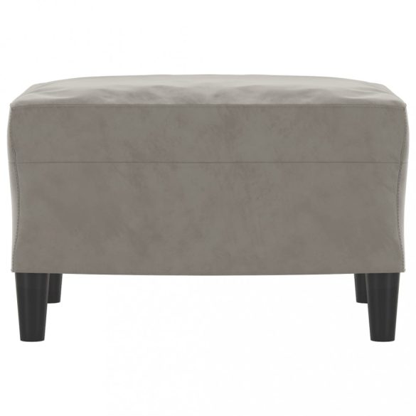 világosszürke bársony lábzsámoly 60 x 50 x 41 cm