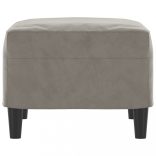 világosszürke bársony lábzsámoly 60 x 50 x 41 cm