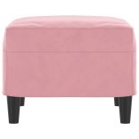 rózsaszín bársony lábzsámoly 60 x 50 x 41 cm