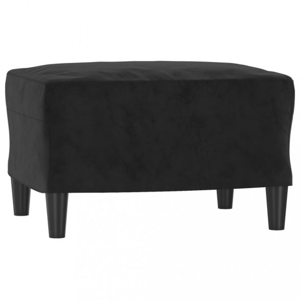 fekete bársony lábzsámoly 60 x 50 x 41 cm