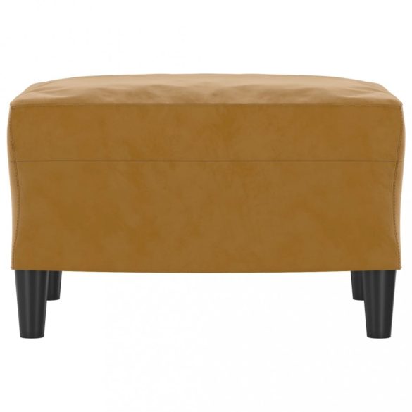 barna bársony lábzsámoly 60 x 50 x 41 cm