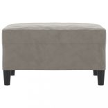 világosszürke bársony lábzsámoly 70x55x41 cm