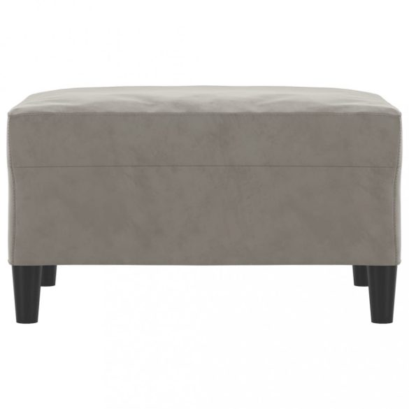 világosszürke bársony lábzsámoly 70x55x41 cm