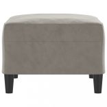 világosszürke bársony lábzsámoly 70x55x41 cm