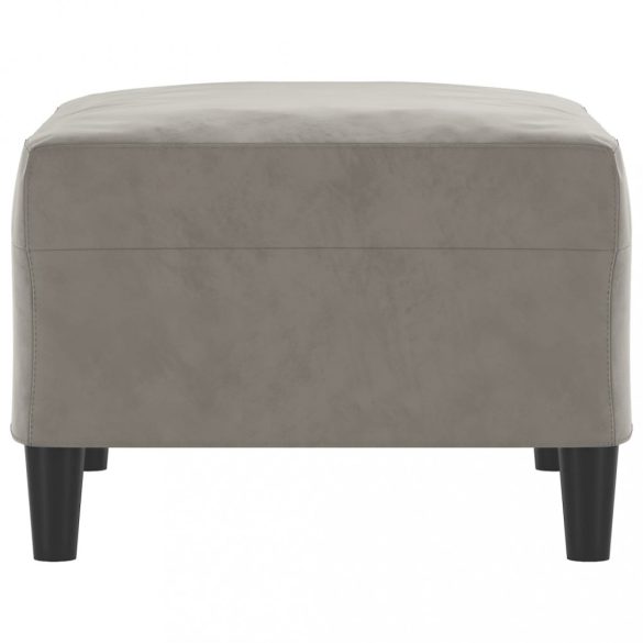 világosszürke bársony lábzsámoly 70x55x41 cm