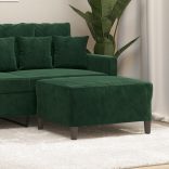 sötétzöld bársony lábzsámoly 70x55x41 cm