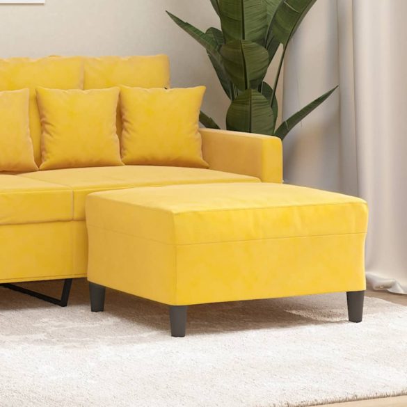 sárga bársony lábzsámoly 70x55x41 cm