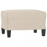 krémszínű mikroszálas szövet lábzsámoly 60 x 50 x 41 cm