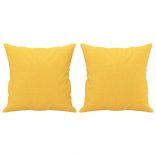 2 db világossárga szövet díszpárna 40 x 40 cm