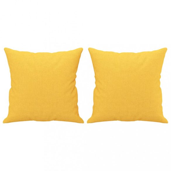 2 db világossárga szövet díszpárna 40 x 40 cm