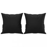 2 db fekete műbőr díszpárna 40 x 40 cm