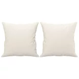 2 db krémszínű műbőr díszpárna 40 x 40 cm