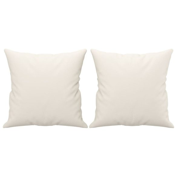 2 db krémszínű műbőr díszpárna 40 x 40 cm