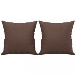 2 db barna műbőr díszpárna 40 x 40 cm