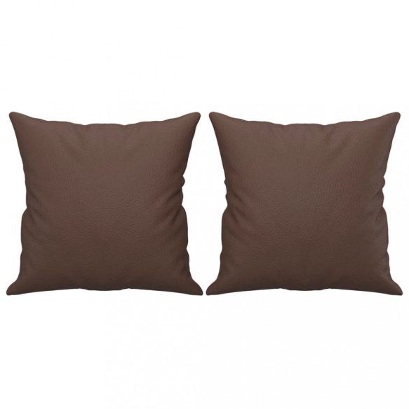 2 db barna műbőr díszpárna 40 x 40 cm