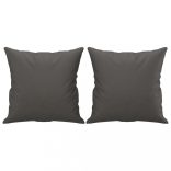 2 db szürke műbőr díszpárna 40 x 40 cm