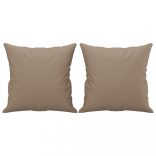 2 db kávészínű műbőr díszpárna 40 x 40 cm