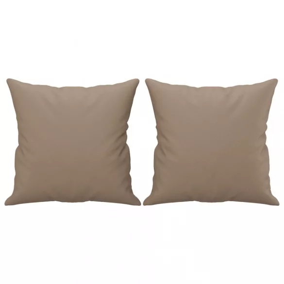 2 db kávészínű műbőr díszpárna 40 x 40 cm