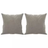 2 db világosszürke bársony díszpárna 40 x 40 cm