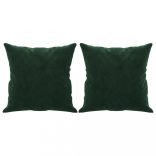 2 db sötétzöld bársony díszpárna 40 x 40 cm