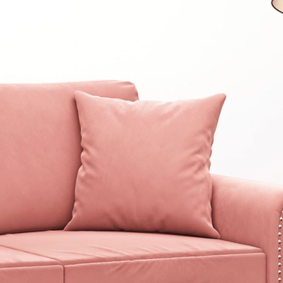 2 db rózsaszín bársony díszpárna 40 x 40 cm