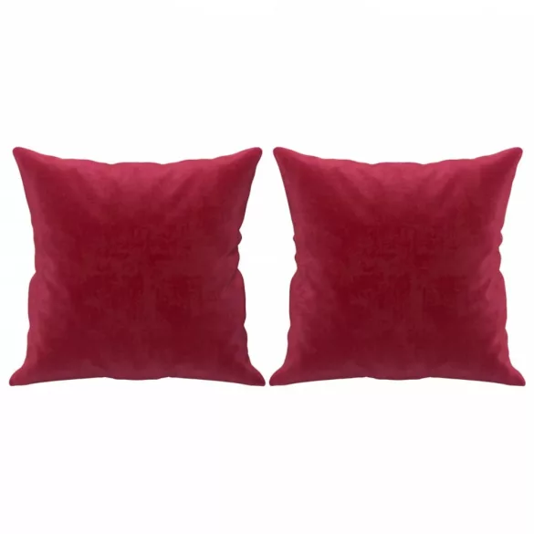 2 db bordó bársony díszpárna 40 x 40 cm