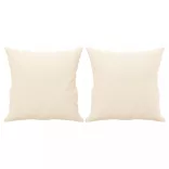 2 db krémszínű bársony díszpárna 40 x 40 cm