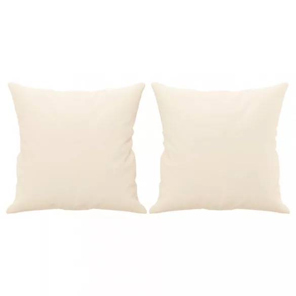 2 db krémszínű bársony díszpárna 40 x 40 cm