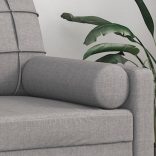 2 db világosszürke szövet díszpárna Ø15x50 cm