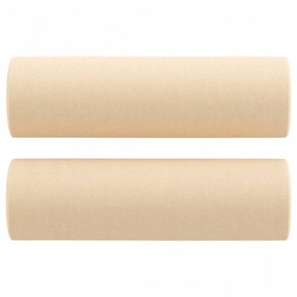 2 db krémszínű szövet díszpárna Ø15x50 cm