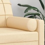 2 db krémszínű szövet díszpárna Ø15x50 cm