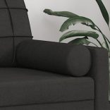 2 db fekete szövet díszpárna Ø15 x 50 cm