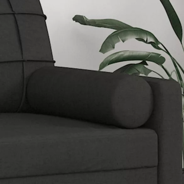 2 db fekete szövet díszpárna Ø15 x 50 cm