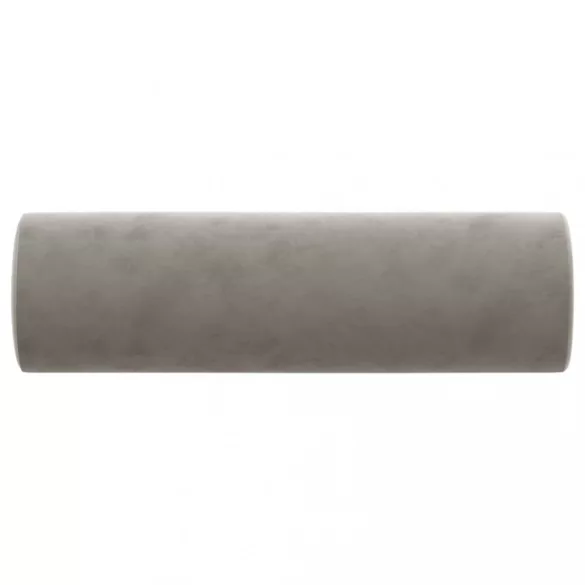 2 db világosszürke bársony díszpárna Ø15x50 cm