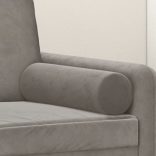 2 db világosszürke bársony díszpárna Ø15x50 cm